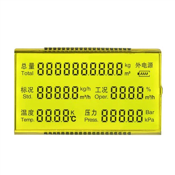 Display LCD a segmento giallo trasmissivo positivo STN